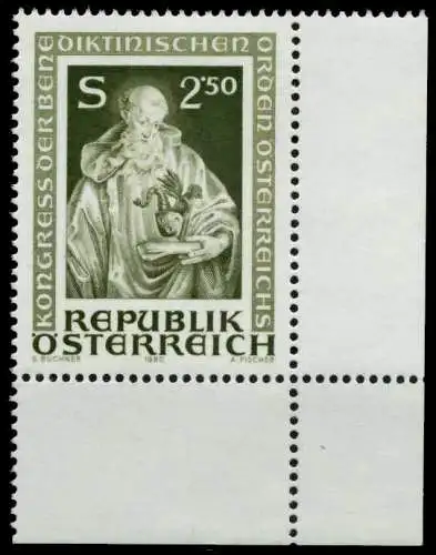 ÖSTERREICH 1980 Nr 1642 postfrisch ECKE-URE 7EB0EE