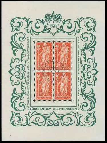 LIECHTENSTEIN BLOCK KLEINBOGEN Nr 449 FN1 ESST S59E81A