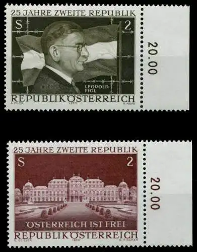 ÖSTERREICH 1970 Nr 1322-1323 postfrisch ORA 7F342E