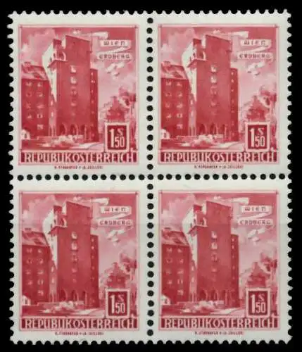 ÖSTERREICH DS BAUWERKE Nr 1178b postfrisch VIERERBLOCK 7F7A1A
