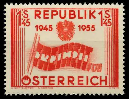 ÖSTERREICH 1955 Nr 1014 postfrisch 7FE10A