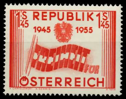 ÖSTERREICH 1955 Nr 1014 postfrisch 7FE0FE