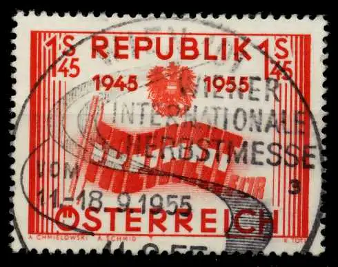 ÖSTERREICH 1955 Nr 1014 zentrisch gestempelt 7FE16E