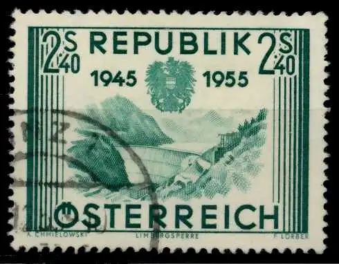 ÖSTERREICH 1955 Nr 1016 gestempelt 7FE196