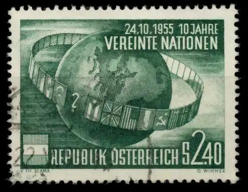 ÖSTERREICH 1955 Nr 1022 gestempelt 7FE242