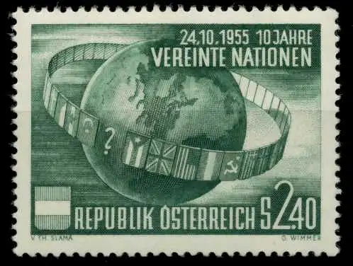 ÖSTERREICH 1955 Nr 1022 postfrisch 7FE222