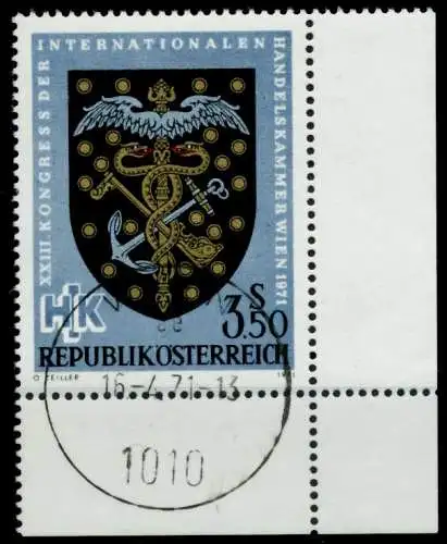 ÖSTERREICH 1971 Nr 1358 zentrisch gestempelt ECKE-URE 7FE556