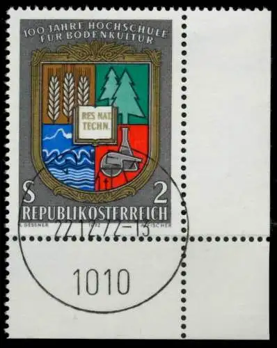 ÖSTERREICH 1972 Nr 1401 zentrisch gestempelt ECKE-URE 80223E