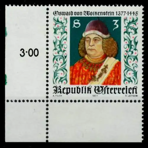 ÖSTERREICH 1977 Nr 1541 postfrisch ECKE-ULI 8096CE