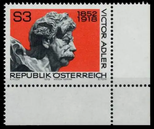 ÖSTERREICH 1978 Nr 1589 postfrisch ECKE-URE 809886