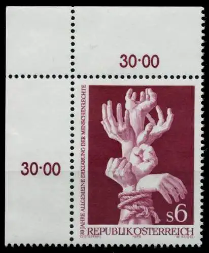 ÖSTERREICH 1978 Nr 1595 postfrisch ECKE-OLI 80988E