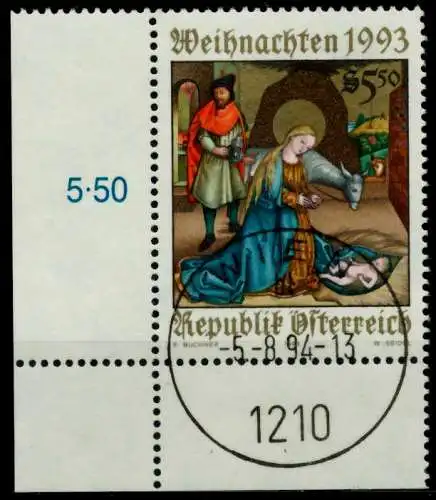 ÖSTERREICH 1993 Nr 2114 zentrisch gestempelt ECKE-ULI 814FCA