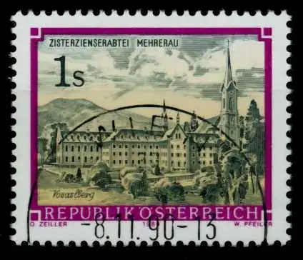 ÖSTERREICH DS STIFTE KLÖSTER Nr 1967 zentrisch gestempelt 81936A