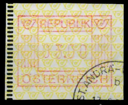 ÖSTERREICH AUTOMATENMARKEN Nr ATM 1-3S gestempelt 81CFE2