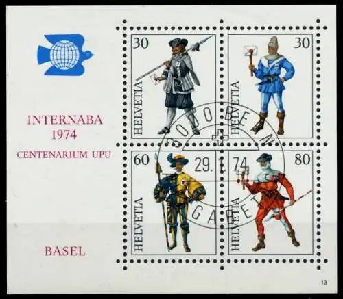 SCHWEIZ BLOCK KLEINBOGEN 1970-1979 Block 22-13 S5CD5C2