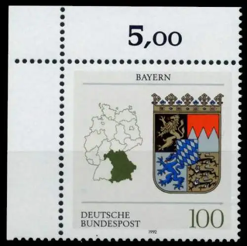 BRD 1992 Nr 1587 postfrisch ECKE-OLI 82E1EE