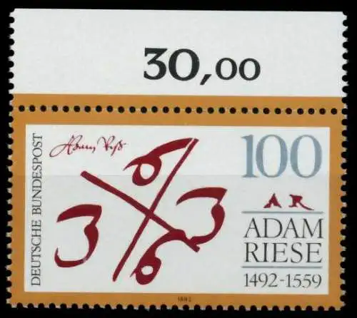 BRD 1992 Nr 1612 postfrisch ORA 82E43E