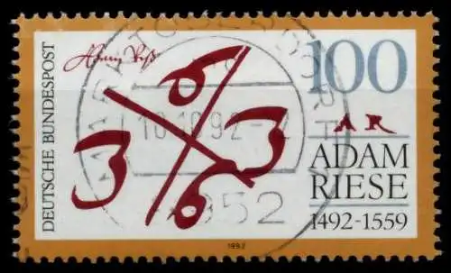 BRD 1992 Nr 1612 zentrisch gestempelt 82E436