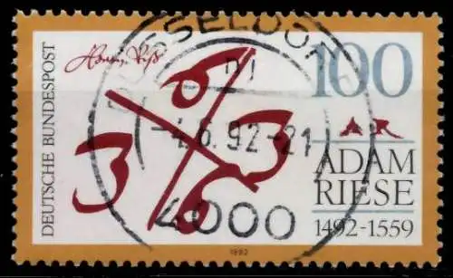 BRD 1992 Nr 1612 zentrisch gestempelt 82E44E