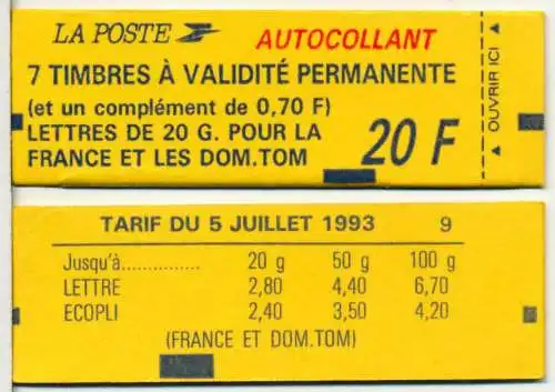 FRANKREICH MARKENHEFT Nr MH 2946BaI+2964Ba postfrisch 840DD2