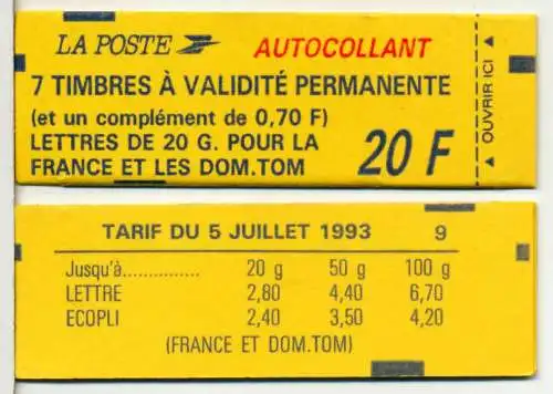 FRANKREICH MARKENHEFT Nr MH 2946BaI+2964Ba postfrisch 840DB2