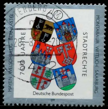 BRD 1991 Nr 1528 zentrisch gestempelt 84B2D2