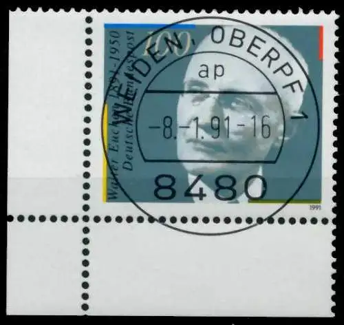 BRD 1991 Nr 1494 zentrisch gestempelt ECKE-ULI 84DF5E
