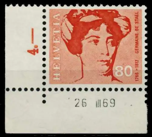 SCHWEIZ 1969 Nr 910 postfrisch ECKE-ULI 84E416