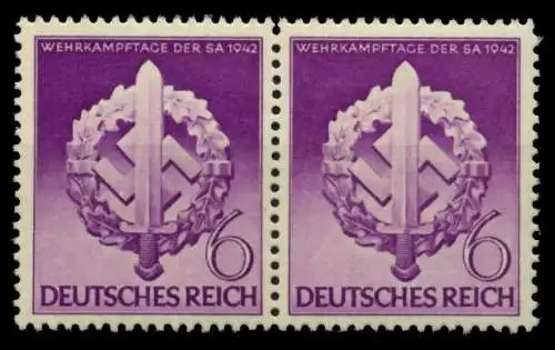 3. REICH 1942 Nr 818V postfrisch WAAGR PAAR 85471A