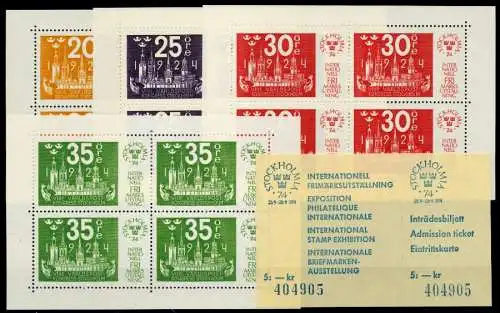 SCHWEDEN Block 2-Block 5 postfrisch S022B22