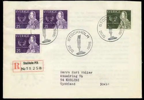 SCHWEDEN Nr 540Dl+540Dr+541A BRIEF EF 880F76