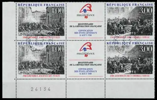 FRANKREICH 1988 Nr 2674+ZF+2675 zentrisch gestempelt 3ER STR 881516