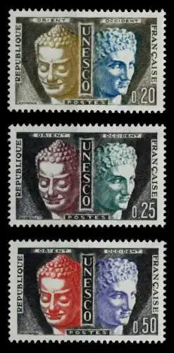 FRANKREICH DIENSTMARKEN FÜR DIE UNESCO Nr 1-3 ungebraucht S02441E