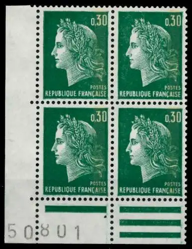 FRANKREICH 1969 Nr 1649IIy postfrisch VIERERBLOCK ECKE-U 88D36E