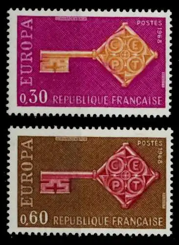 FRANKREICH 1968 Nr 1621-1622 postfrisch S028EFA