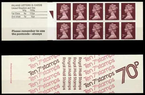 GROSSBRITANIEN MARKENHEFT Nr MH 0-77aRl-CC postfrisch 8992D2