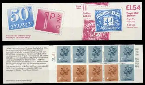 GROSSBRITANIEN MARKENHEFT Nr MH 068a-B4 B5 postfrisch M 89E406