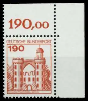 BRD DS BURGEN u. SCHLÖSSER Nr 919 postfrisch ECKE-ORE 8AD986