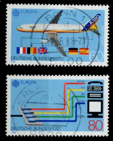 BRD BUND 1988 Nr 1367-1368 zentrisch gestempelt 8B2696