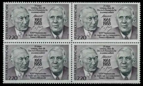 FRANKREICH 1988 Nr 2636 postfrisch VIERERBLOCK SF88F5A