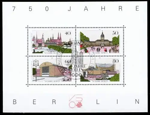 BERLIN 1987 Block 8-ESST zentrisch gestempelt SF89026