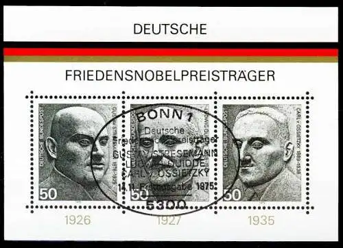 BRD BLOCK KLEINBOGEN Block 11-ESST-BONN zentrisch gestempelt SF893A2