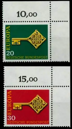 BRD BUND 1968 Nr 559-560 postfrisch ECKE-ORE 8C6CA6