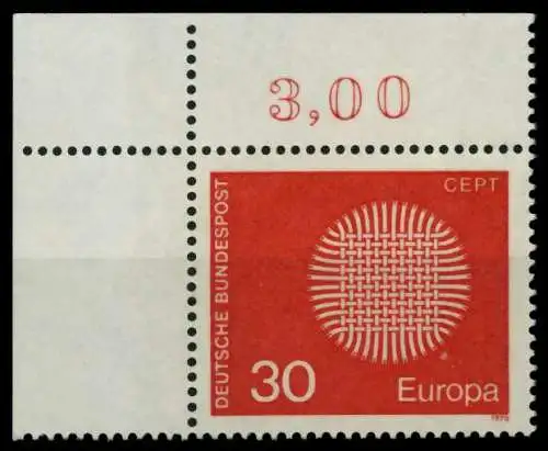 BRD BUND 1970 Nr 621 postfrisch ECKE-OLI 8C6D4E