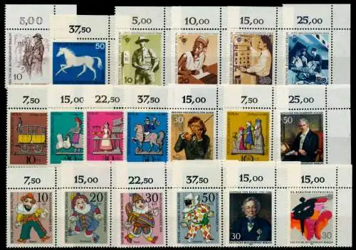 BERLIN Eckrandstücke postfrisch ORE auf Karte 8C2152