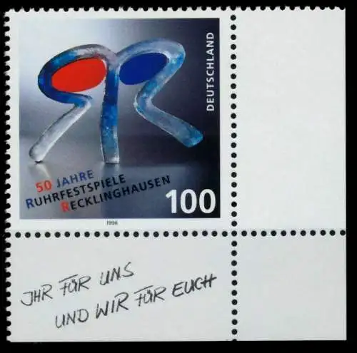 BRD 1996 Nr 1859 postfrisch ECKE-URE 8CD8FA