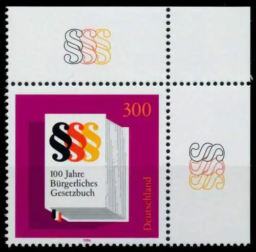 BRD 1996 Nr 1874 postfrisch ECKE-ORE 8CD93A
