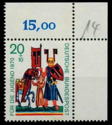 BRD 1970 Nr 613 postfrisch ECKE-ORE 8CDA06