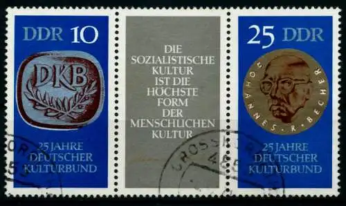 DDR ZUSAMMENDRUCK Nr WZd230 gestempelt 3ER STR 8D070E