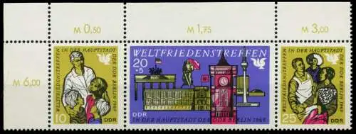 DDR ZUSAMMENDRUCK Nr WZd207 postfrisch 3ER STR ECKE-OLI 8D0976
